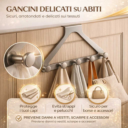 🔥 Appendiabiti da porta a 6 ganci senza foratura 🔥