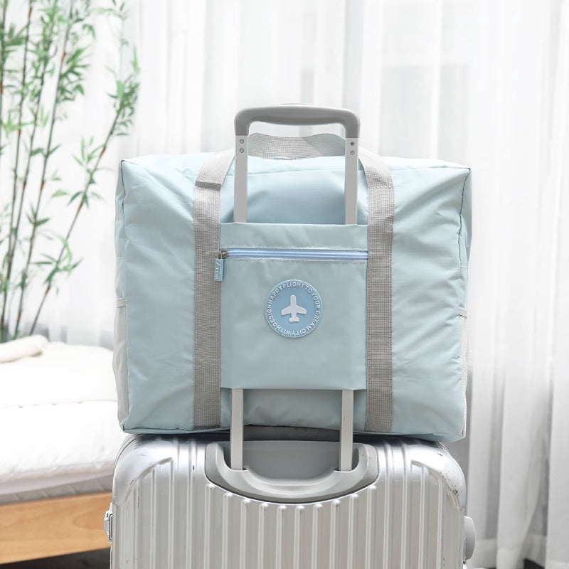Borsone da Viaggio Pieghevole e Impermeabile con Fascia per Trolley