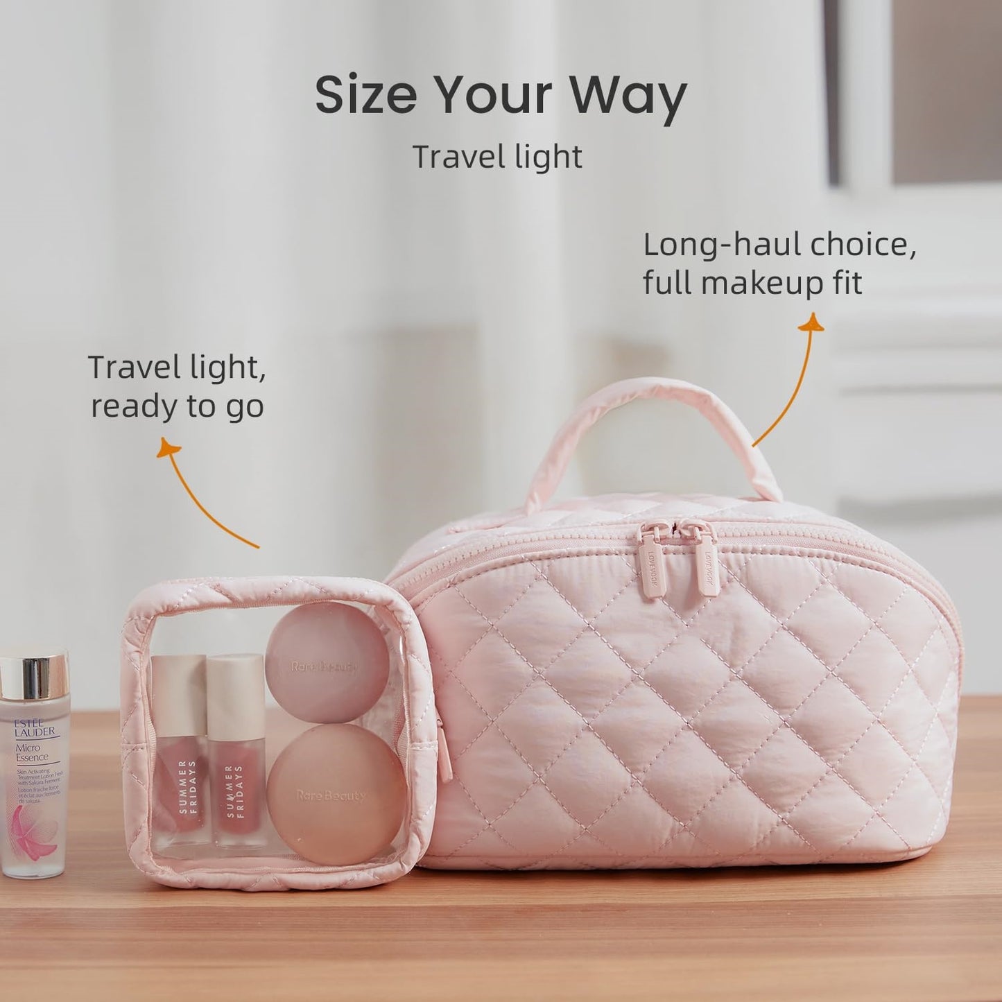 Trousse cosmetica imbottita – apertura a 180°