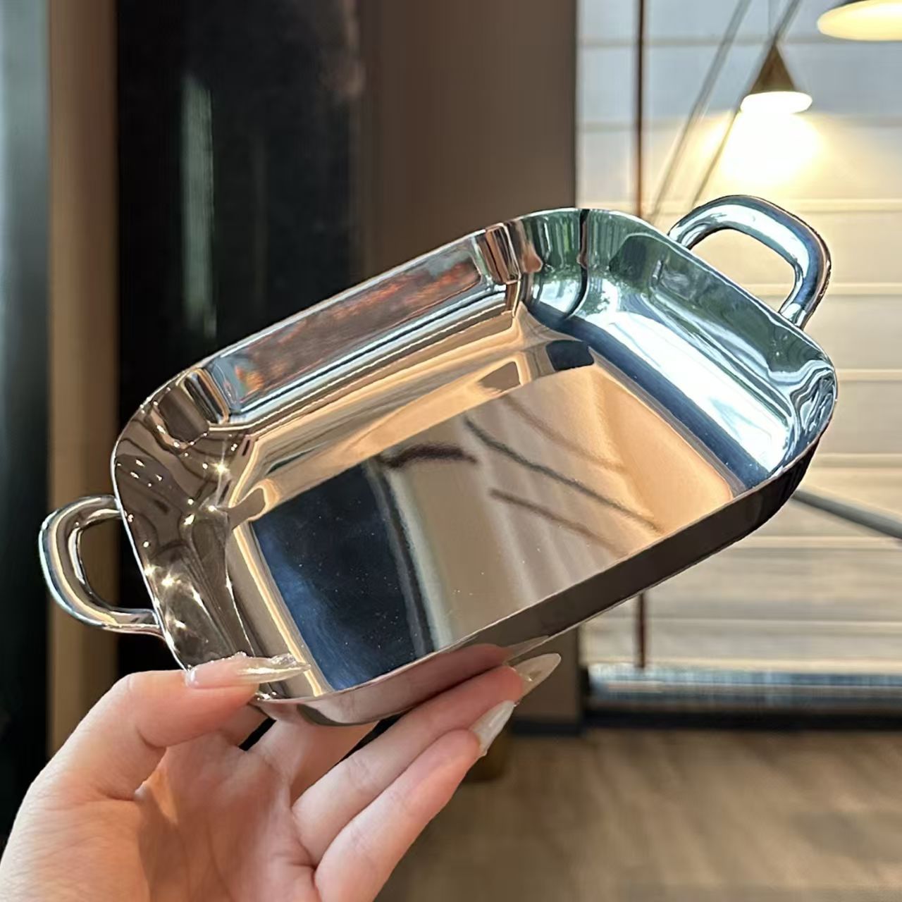 Piatto per Snack in Acciaio inox