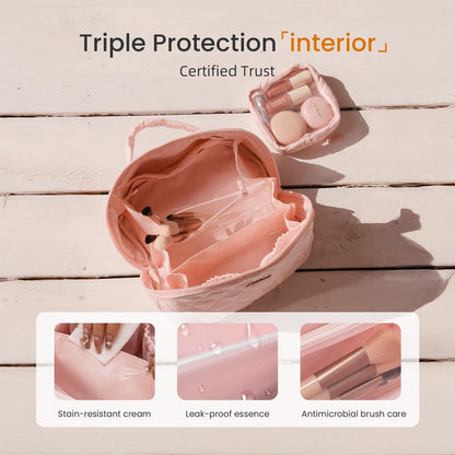 Trousse cosmetica imbottita – apertura a 180°