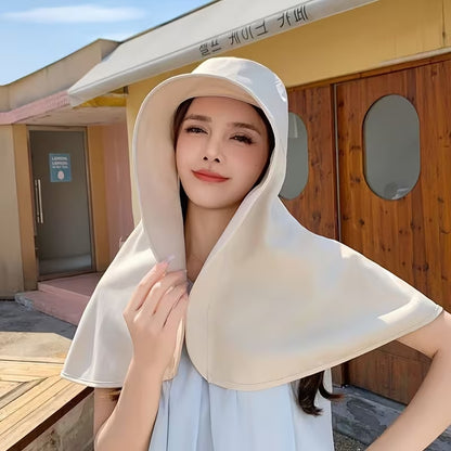 Cappello Da Donna Con Scialle Grande Per la Protezione Solare