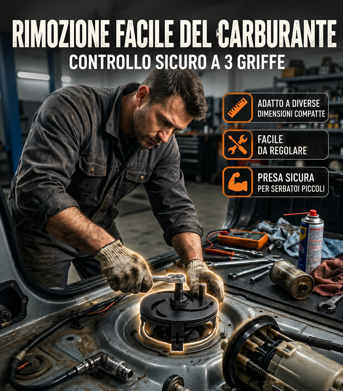 🔧 Chiave per tappo serbatoio a 3 zampe
