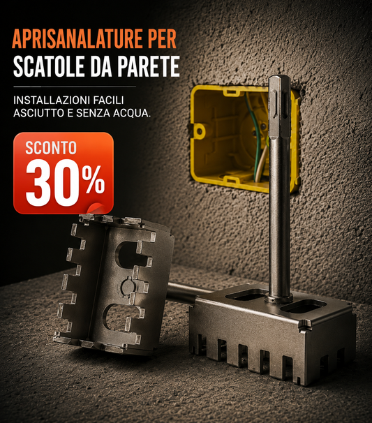 Fresa quadrata per foratura scatole elettriche da parete