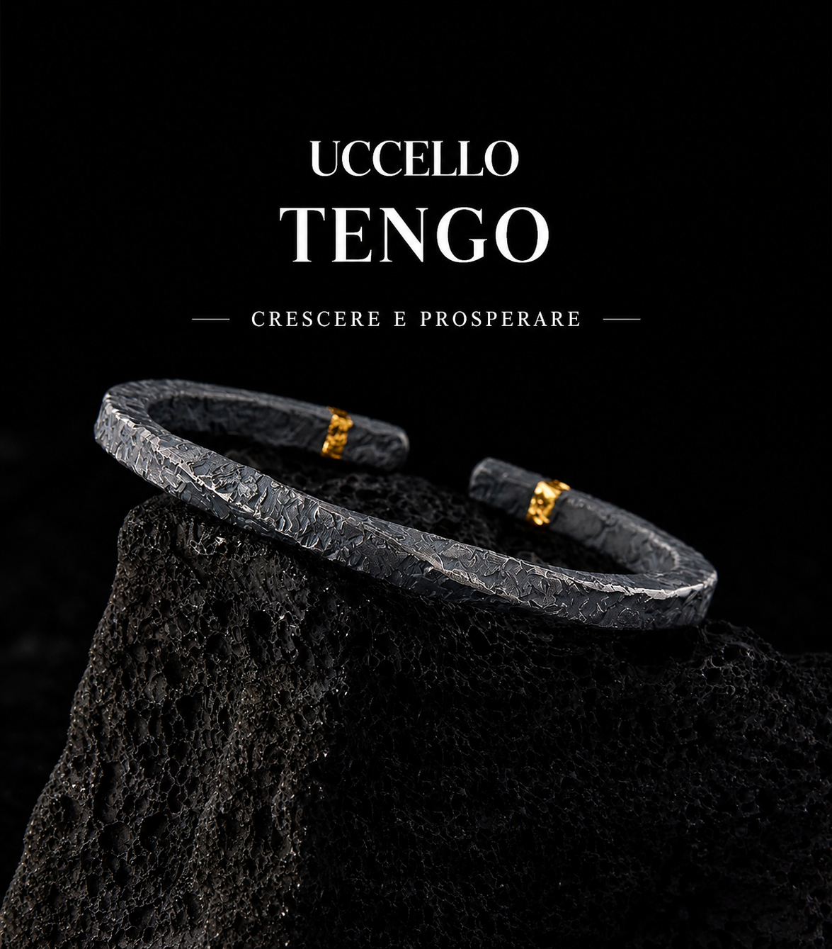 Bracciale Uomo Wu Teng Artigianale Nero