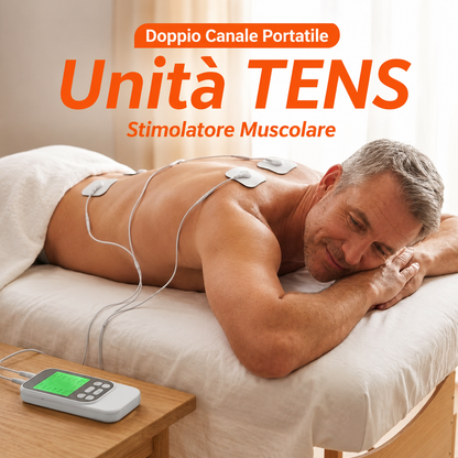 Elettrostimolatore muscolare portatile TENS a doppio canale