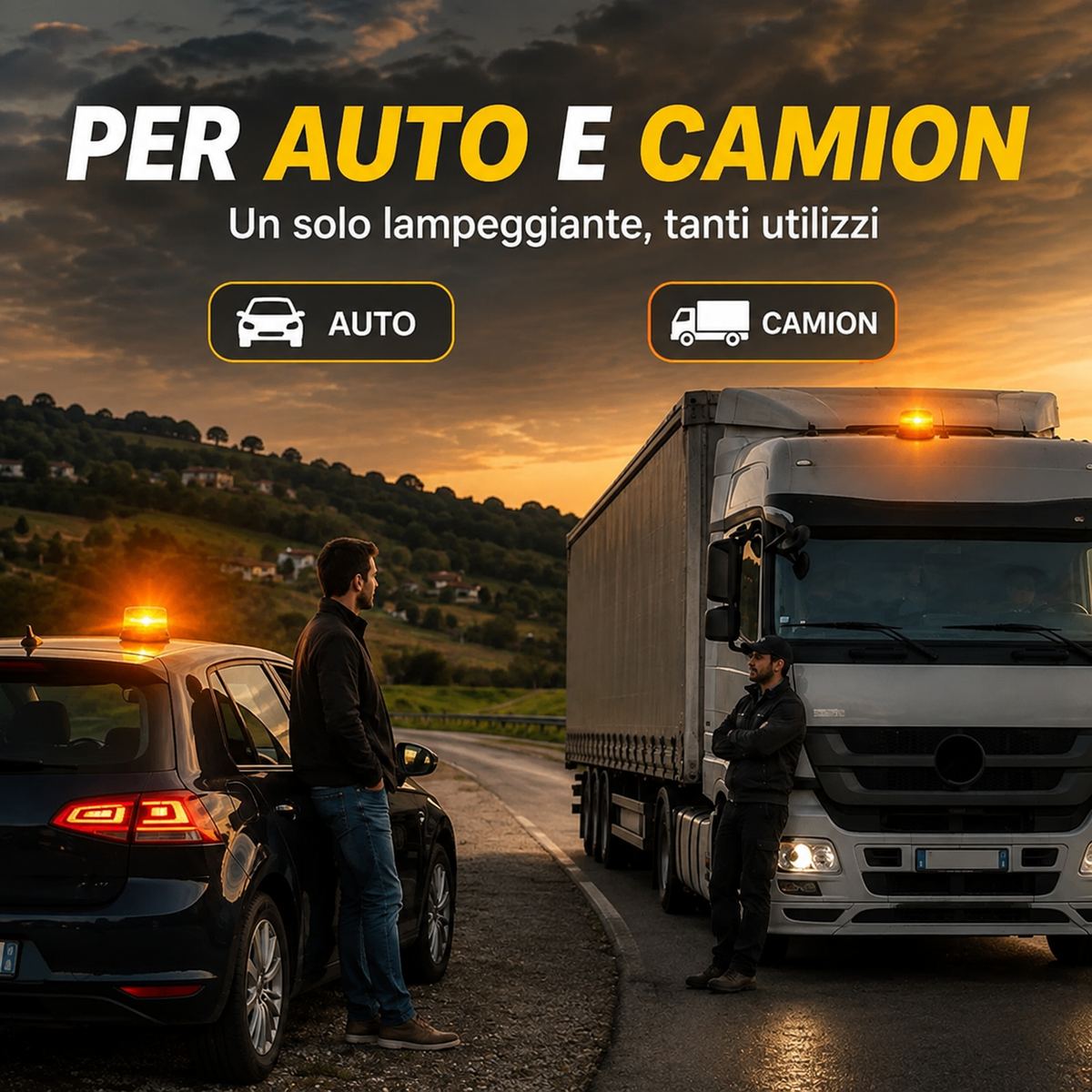 🚨Lampeggiante Solare Impermeabile Con Base Magnetica