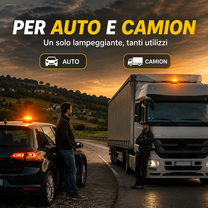 🚨Lampeggiante Solare Impermeabile Con Base Magnetica