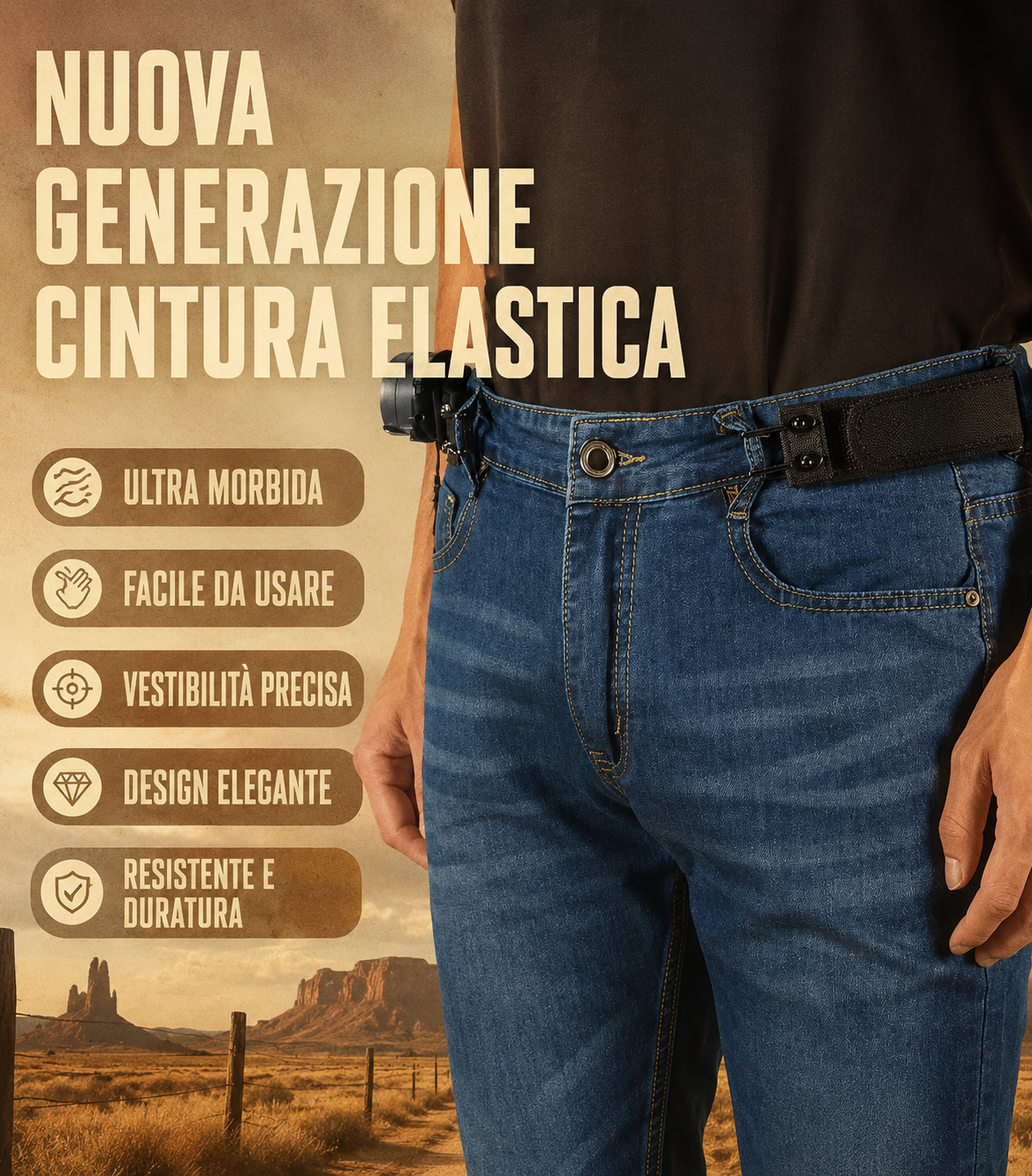 Cintura Elastica Senza Fibbia Comoda E Regolabile Per Uomo Donna