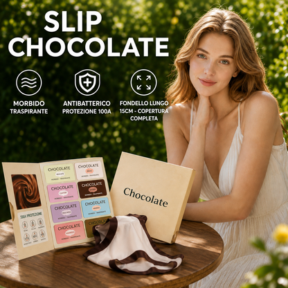 🍫 Confezione Regalo Intimo al Cioccolato – Dolce & Raffinato, Materiale in seta Tencel morbida e liscia, design aderente che valorizza le forme, Tecnologia antibatterica, antiumidità e protezione completa delle parti intime