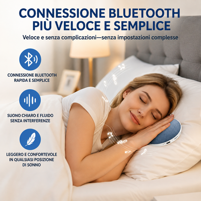 Altoparlante Bluetooth da cuscino per dormire, con rumore bianco e funzione timer