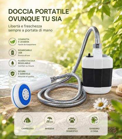 Doccia portatile da campeggio elettrica esterna multifunzionale