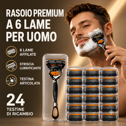 Rasoio Premium a 6 Lame – Delicato sulla pelle, senza irritazioni