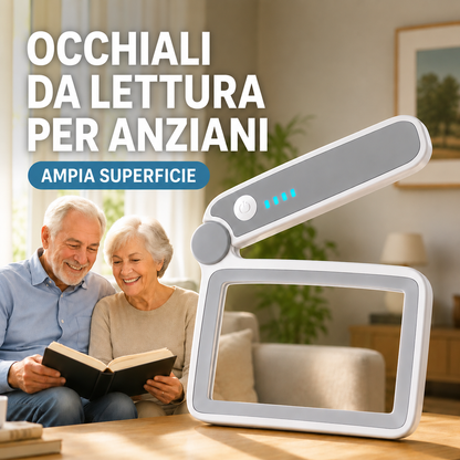 Lente d’ingrandimento quadrata ricaricabile a LED