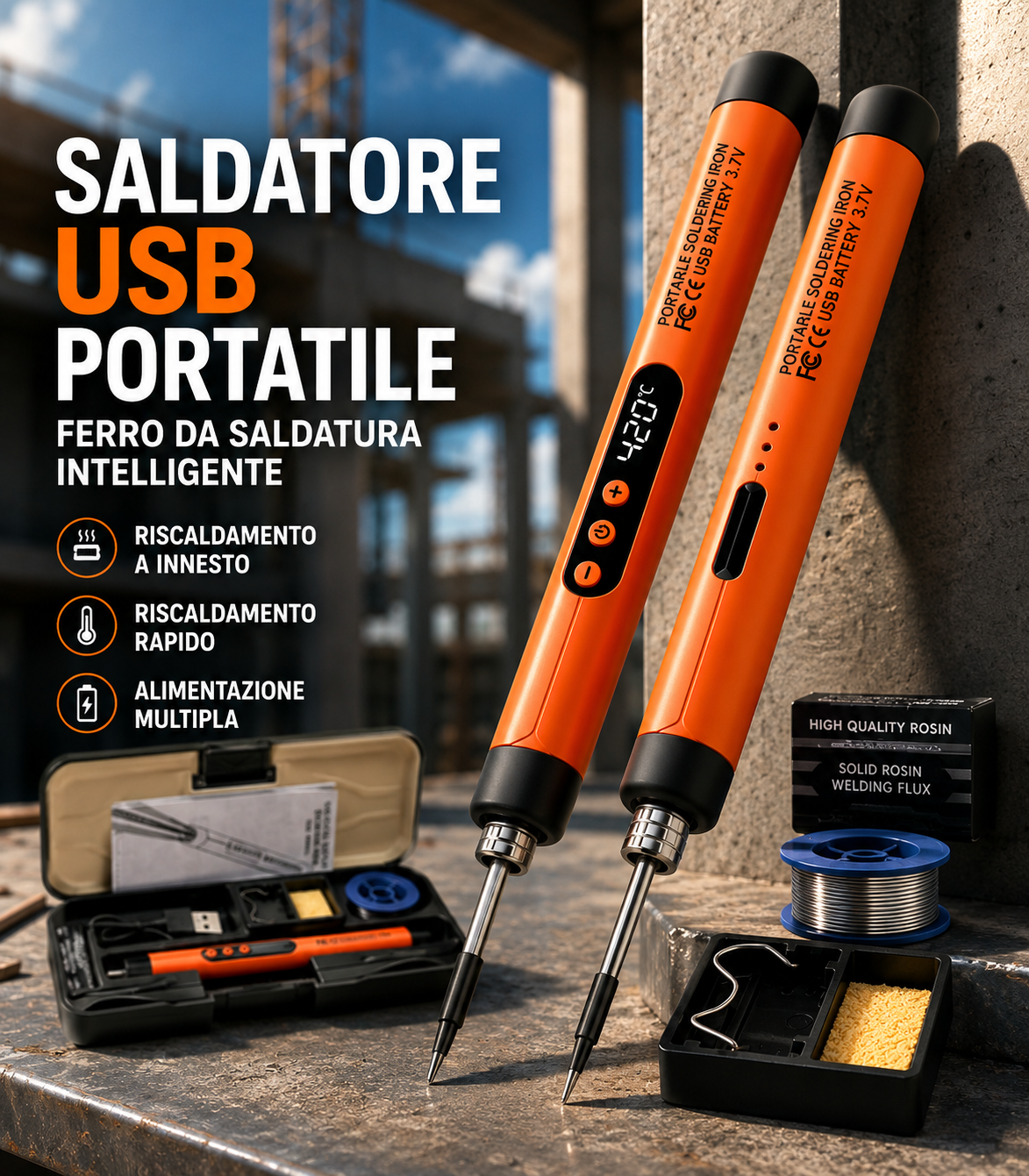 Saldatore Smart USB con Display Digitale