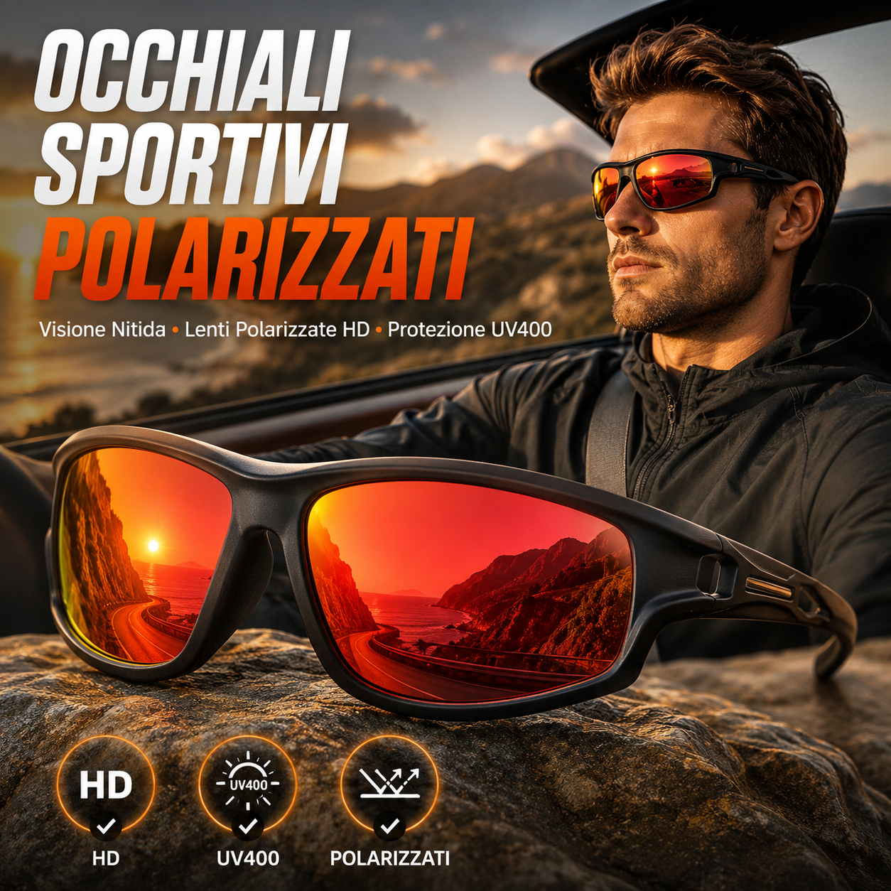Occhiali Da Sole Sportivi Polarizzati UV400 Leggeri Per Esterni