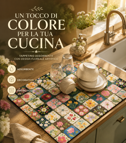 Tappetino Scolapiatti Antiscivolo Multiuso per Piatti e Decorazione Tavola