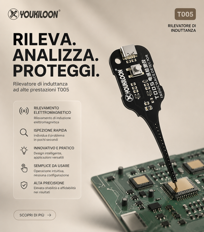 Rilevatore di induttanza ad alta precisione per schede elettroniche