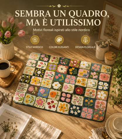 Tappetino Scolapiatti Antiscivolo Multiuso per Piatti e Decorazione Tavola