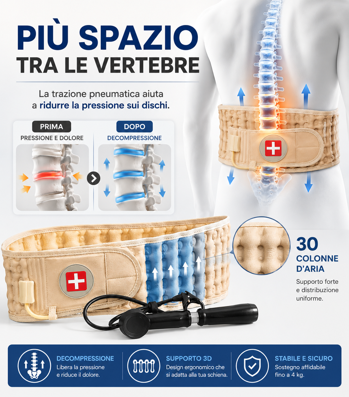 Fascia Decompressione Lombare Gonfiabile