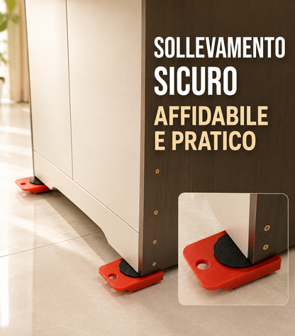 💥 Kit Sollevatore Per Mobili Pesanti Con Ruote Girevoli 360 Gradi