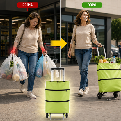 🛍️ BORSA SPESA CON RUOTE