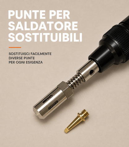 Mini Saldatore a Gas Portatile Ricaricabile Torcia per Saldatura di Precisione
