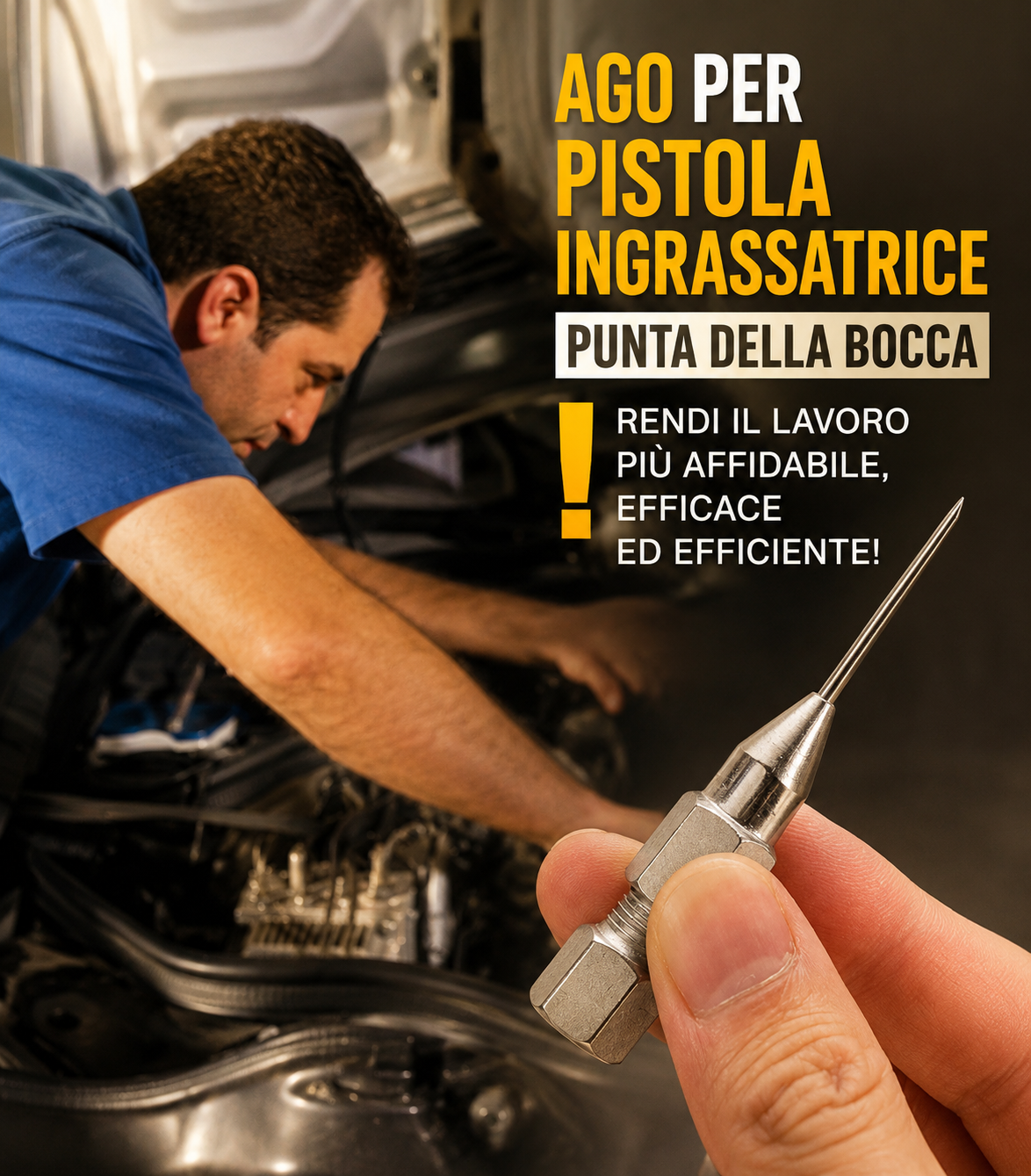 Set 5 Aghi per Pistola Ingrassatrice In Acciaio
