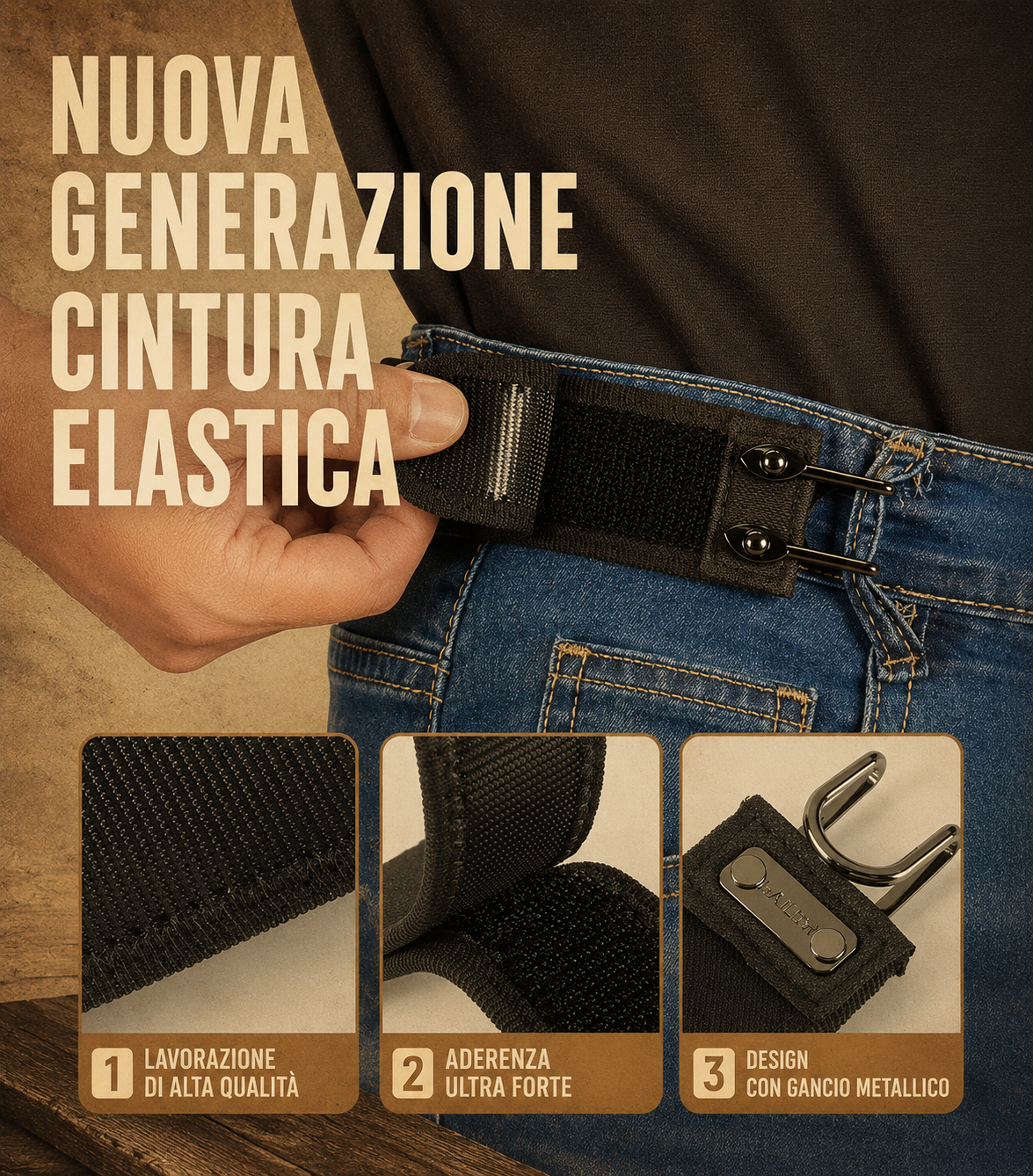Cintura Elastica Senza Fibbia Comoda E Regolabile Per Uomo Donna