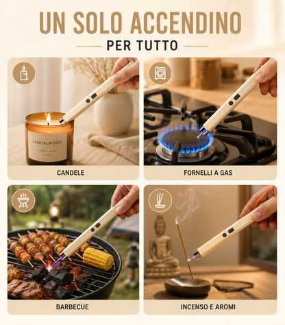 Accendino elettrico Type-C antivento per cucina e campeggio