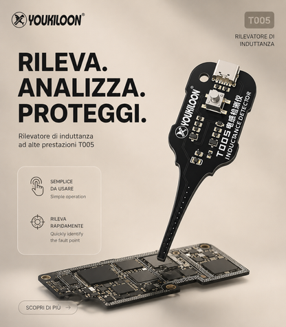 Rilevatore di induttanza ad alta precisione per schede elettroniche
