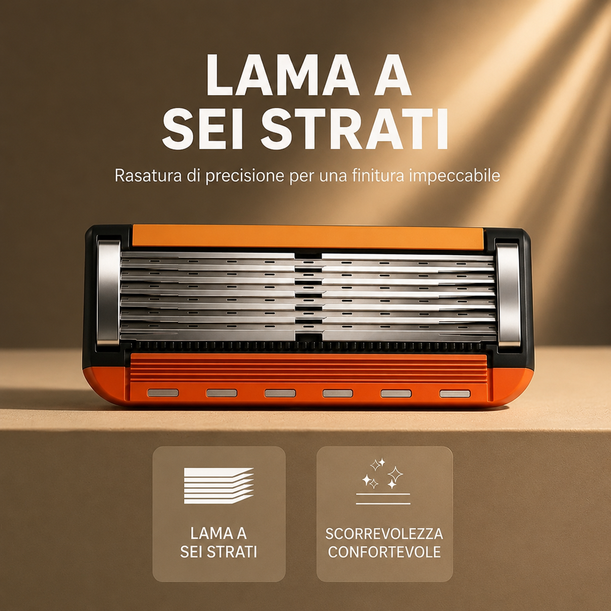 Rasoio Premium a 6 Lame – Delicato sulla pelle, senza irritazioni
