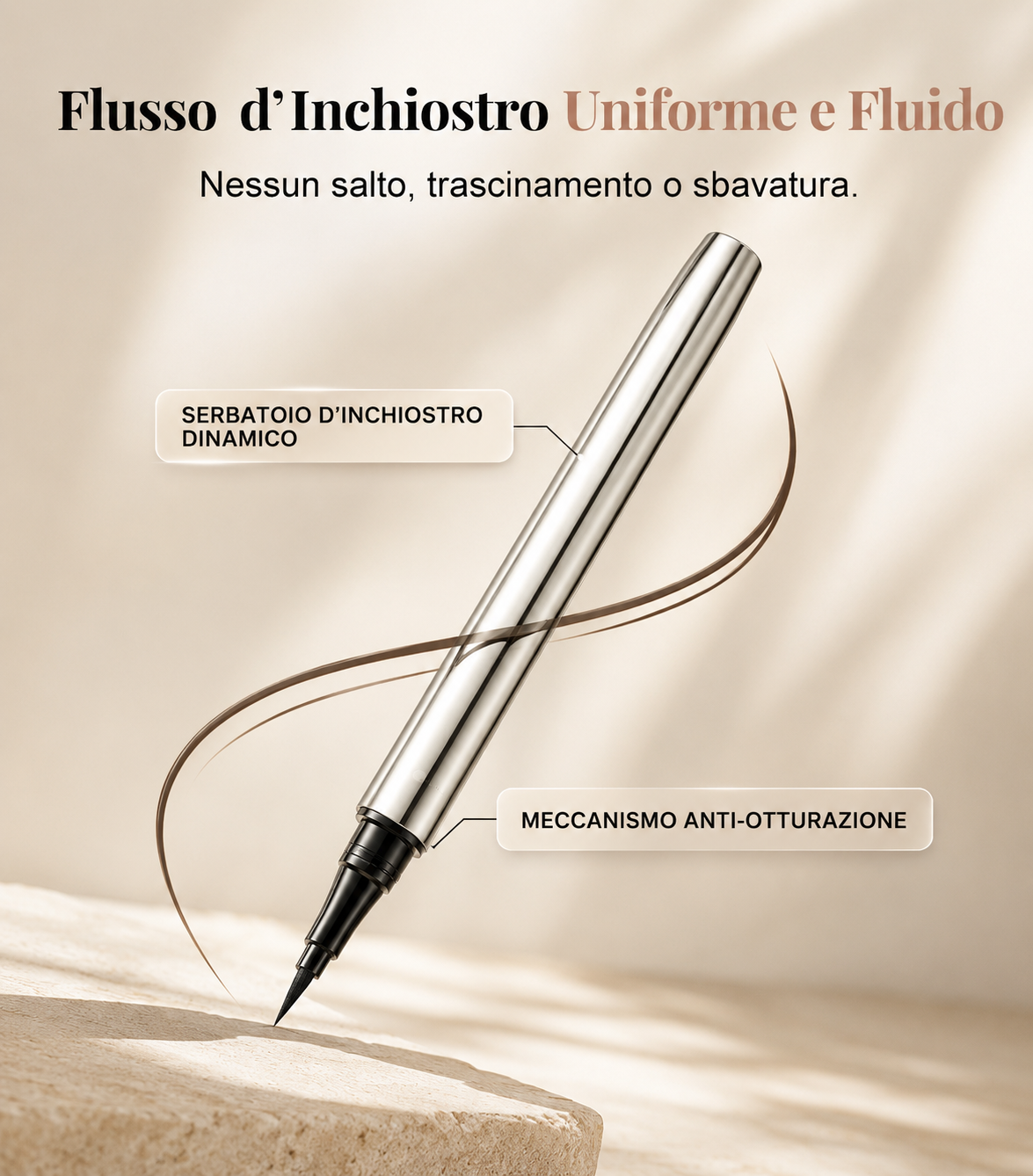 ✨ Eyeliner Liquido di Precisione – Impermeabile, Resistente alle Sbavature, Punta Micro-Fine
