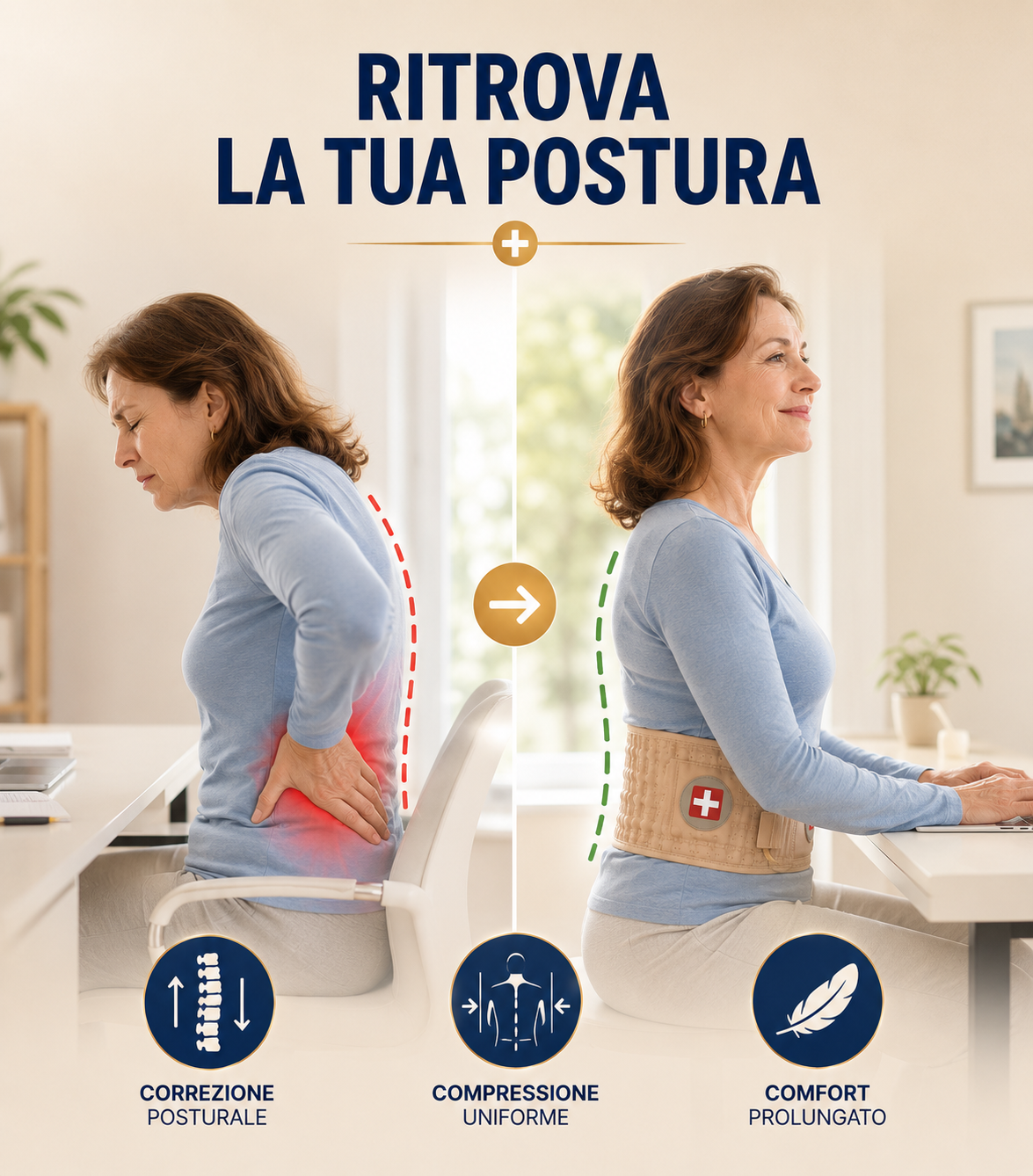 Tutore Lombare Gonfiabile per Decompressione della Colonna