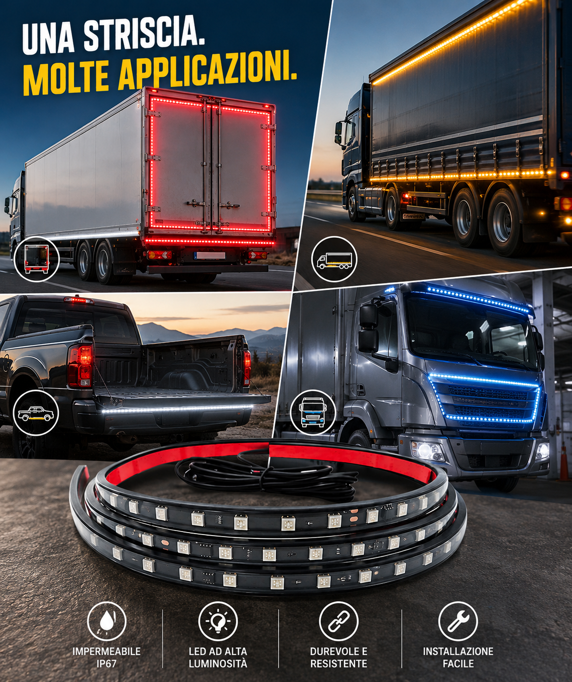Striscia LED Camion Impermeabile in Silicone