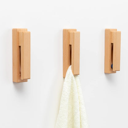 Portasciugamani Adesivo in Legno Naturale Elegante