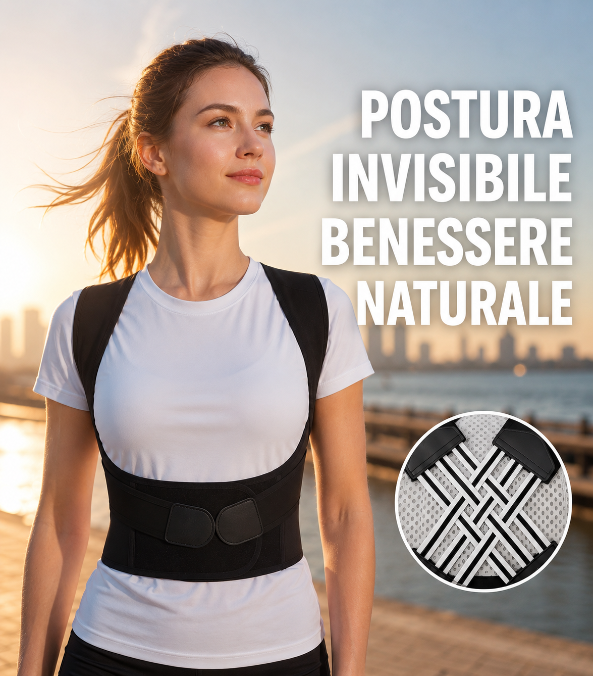 Fascia Correttore Postura Ergonomica Traspirante