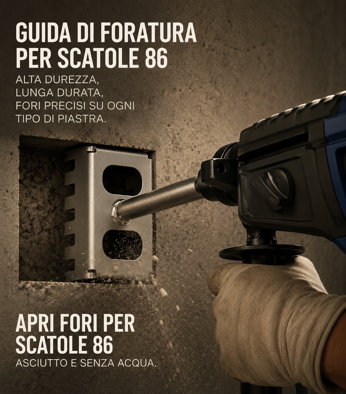 Fresa Quadra per Scatole Elettriche 86 - Taglio Rapido Pareti e Cartongesso