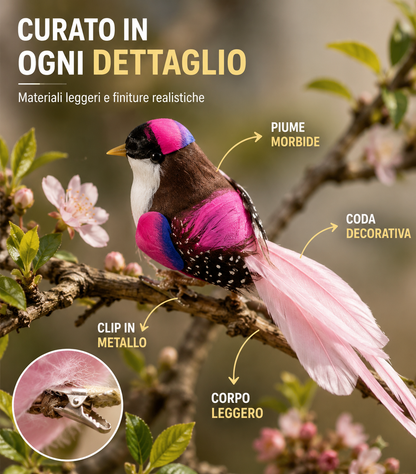 Canarini piumati decorativi per piante