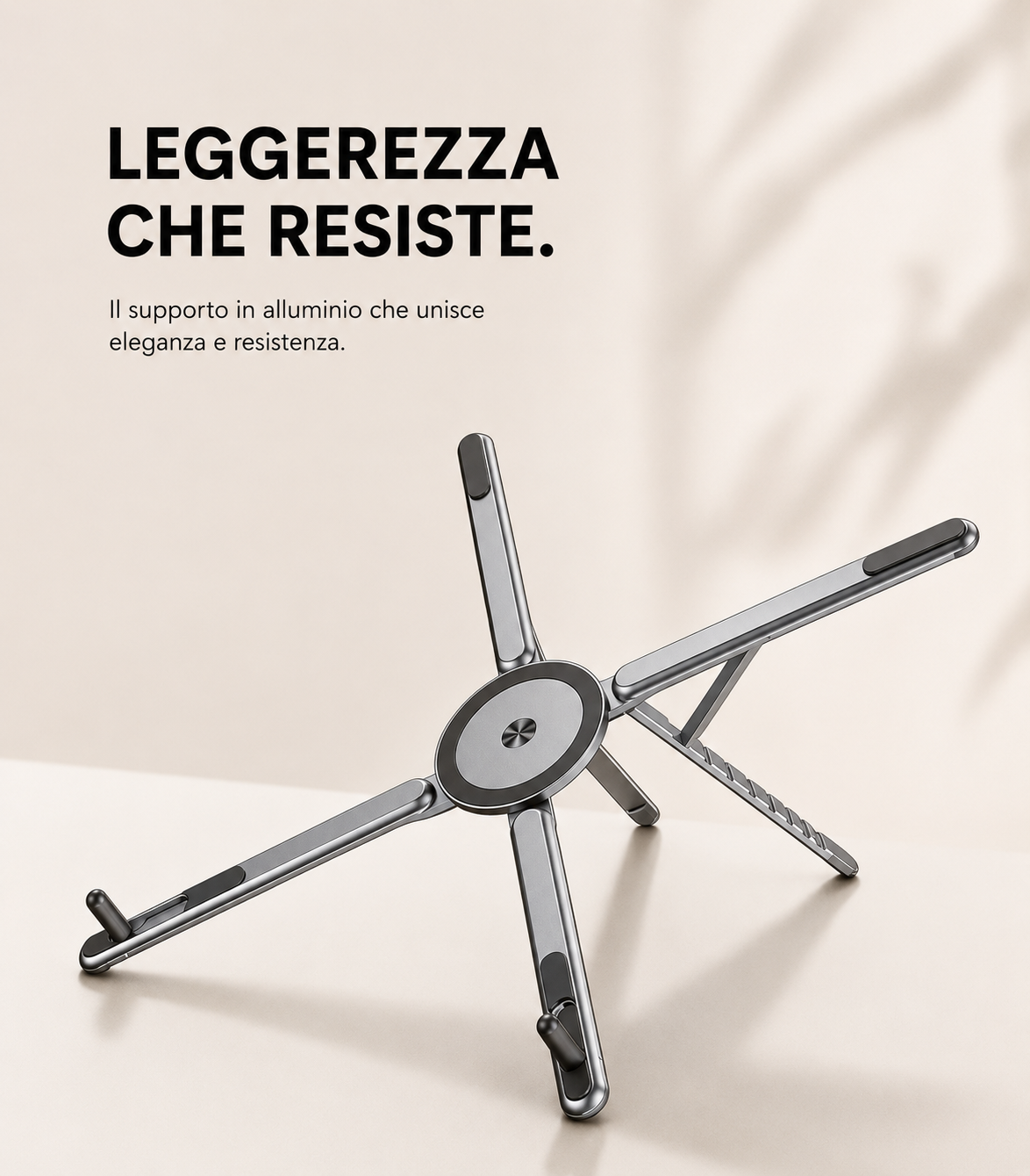 Supporto Magnetico in Alluminio Pieghevole per Laptop e Smartphone