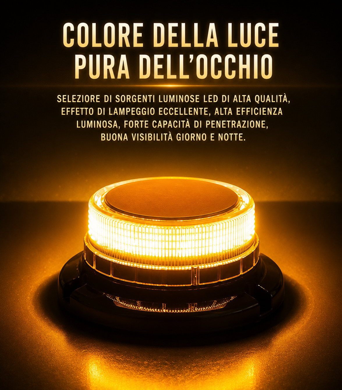 Lampeggiante solare impermeabile con base magnetica