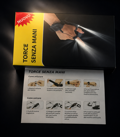 Lampada LED Ricaricabile da Polso per Pesca Notturna e Riparazioni