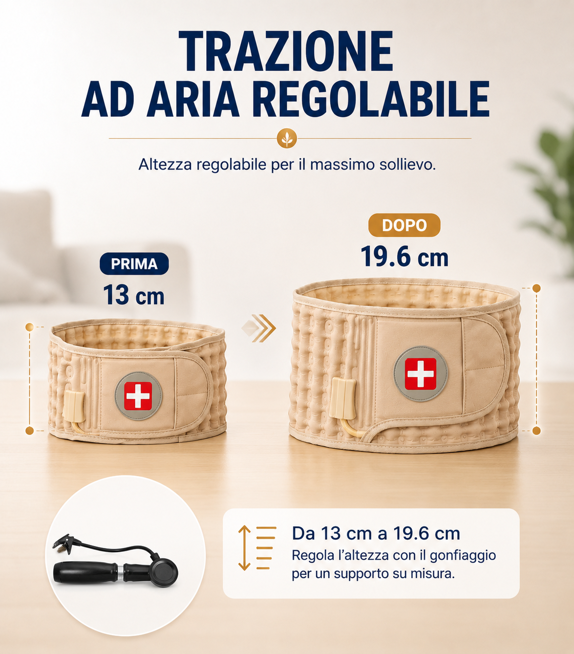 Tutore Lombare Gonfiabile per Decompressione della Colonna