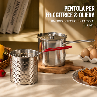 Mini Friggitrice Inox Multifunzione, a Risparmio Energetico, per Induzione e Gas