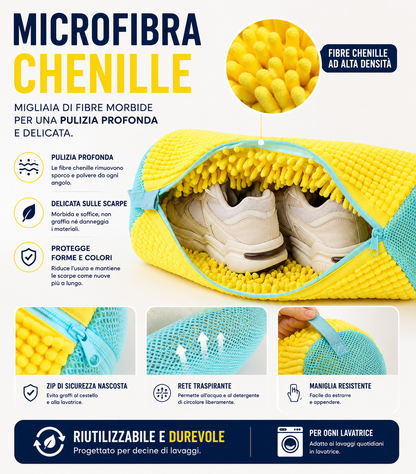 Sacco Lavapanni per Scarpe in Microfibra