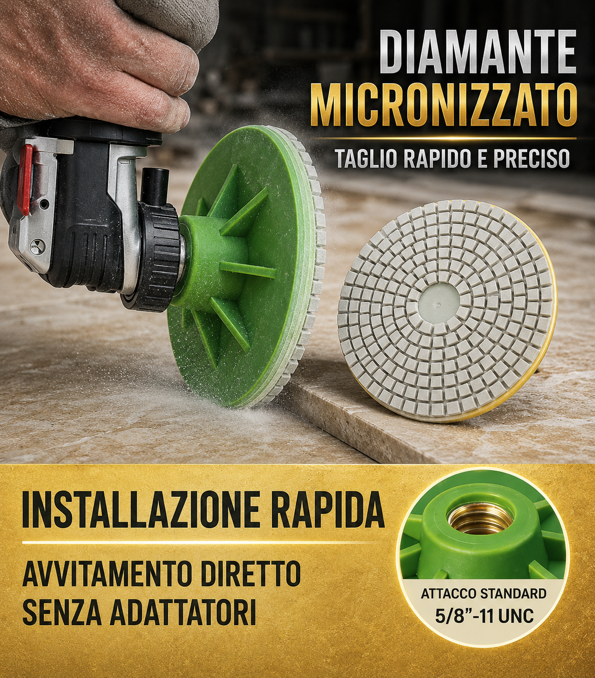 Disco diamantato per smussare e lucidare piastrelle