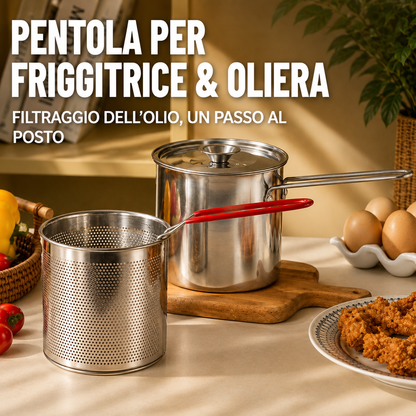 Mini Friggitrice Inox Multifunzione, a Risparmio Energetico, per Induzione e Gas 🔥