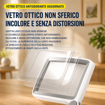 Lente d’ingrandimento quadrata ricaricabile a LED