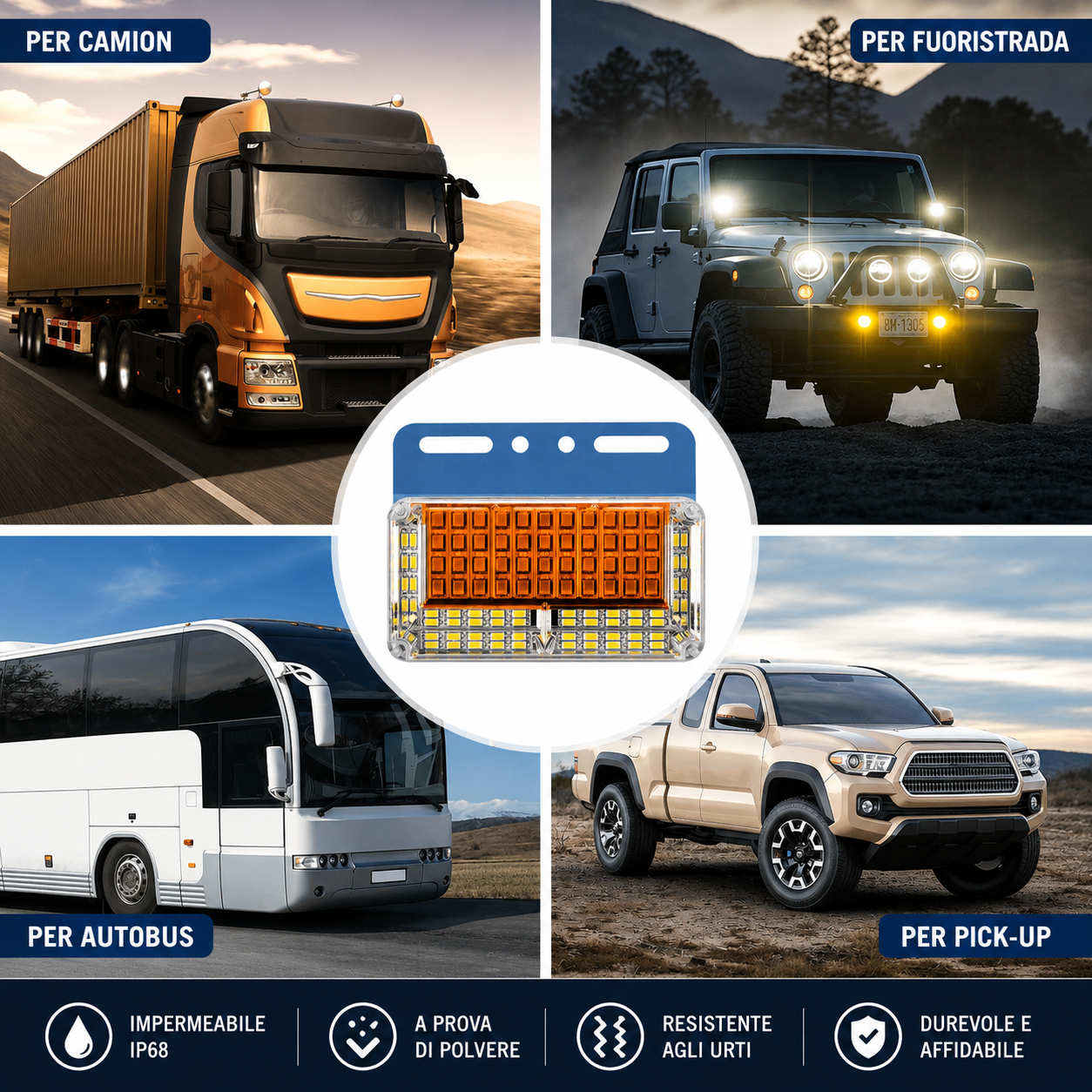Luci di Posizione Laterali a LED 24V Impermeabili per Camion