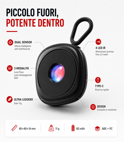 Rilevatore Mini Di Telecamere Nascoste A Infrarossi Anti-Spia